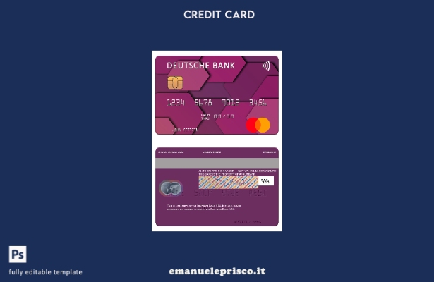 Modello Mastercard Deutsche Bank USA in stile verificato
